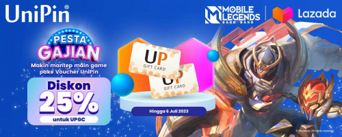 Promo Diskon Hingga 25% Voucher UniPin di Pesta Gajian Lazada Juni 2023